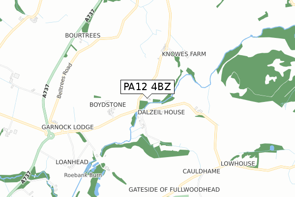 PA12 4BZ map - small scale - OS Open Zoomstack (Ordnance Survey)
