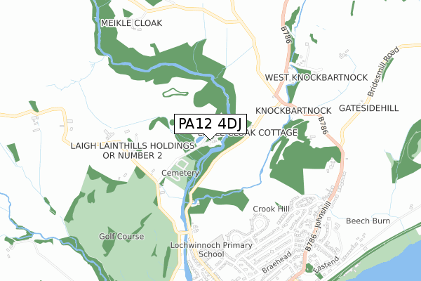 PA12 4DJ map - small scale - OS Open Zoomstack (Ordnance Survey)