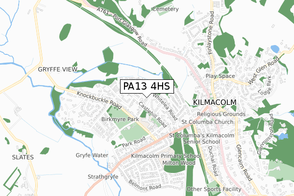 PA13 4HS map - small scale - OS Open Zoomstack (Ordnance Survey)