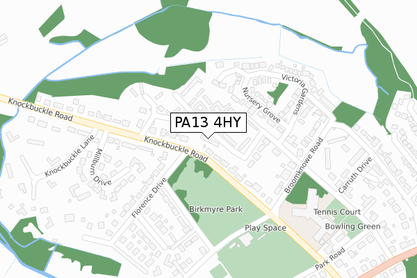 PA13 4HY map - large scale - OS Open Zoomstack (Ordnance Survey)