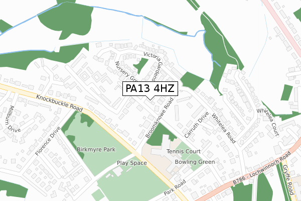 PA13 4HZ map - large scale - OS Open Zoomstack (Ordnance Survey) PA13 4HZ map - large scale - OS Open Zoomstack (Ordnance Survey)