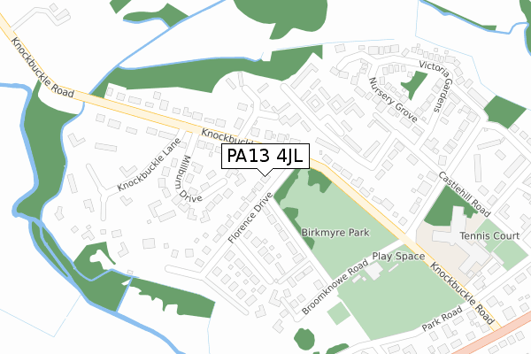 PA13 4JL map - large scale - OS Open Zoomstack (Ordnance Survey)