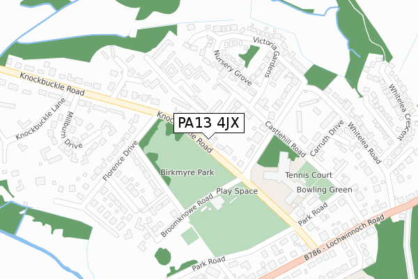 PA13 4JX map - large scale - OS Open Zoomstack (Ordnance Survey) PA13 4JX map - large scale - OS Open Zoomstack (Ordnance Survey)