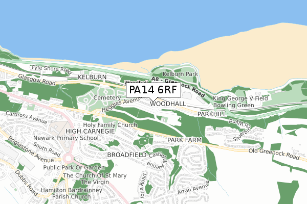 PA14 6RF map - small scale - OS Open Zoomstack (Ordnance Survey) PA14 6RF map - small scale - OS Open Zoomstack (Ordnance Survey)