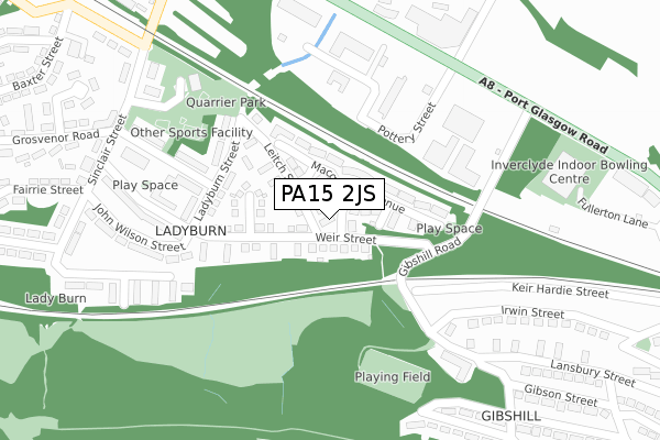 PA15 2JS map - large scale - OS Open Zoomstack (Ordnance Survey) PA15 2JS map - large scale - OS Open Zoomstack (Ordnance Survey)