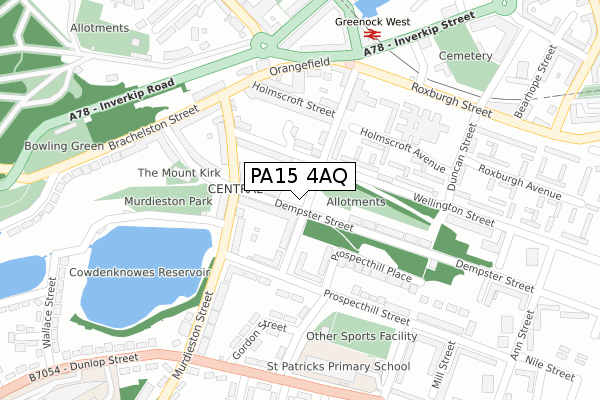PA15 4AQ map - large scale - OS Open Zoomstack (Ordnance Survey) PA15 4AQ map - large scale - OS Open Zoomstack (Ordnance Survey)
