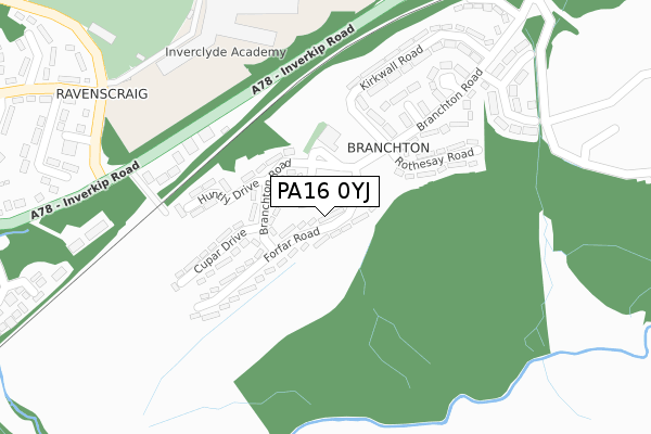PA16 0YJ map - large scale - OS Open Zoomstack (Ordnance Survey) PA16 0YJ map - large scale - OS Open Zoomstack (Ordnance Survey)