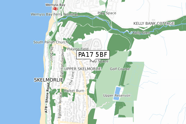 PA17 5BF map - small scale - OS Open Zoomstack (Ordnance Survey)