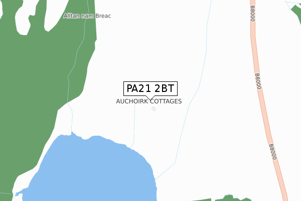 PA21 2BT map - large scale - OS Open Zoomstack (Ordnance Survey)