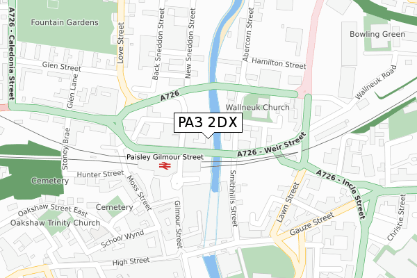 PA3 2DX map - large scale - OS Open Zoomstack (Ordnance Survey)