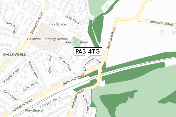 PA3 4TG map - large scale - OS Open Zoomstack (Ordnance Survey)