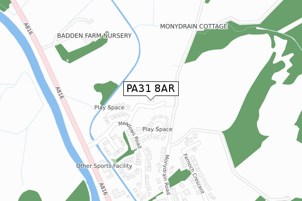 PA31 8AR map - large scale - OS Open Zoomstack (Ordnance Survey)