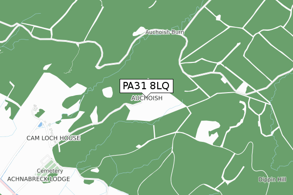 PA31 8LQ map - small scale - OS Open Zoomstack (Ordnance Survey)