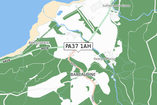 PA37 1AH map - small scale - OS Open Zoomstack (Ordnance Survey)