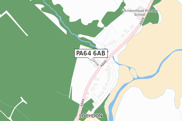 PA64 6AB map - large scale - OS Open Zoomstack (Ordnance Survey)