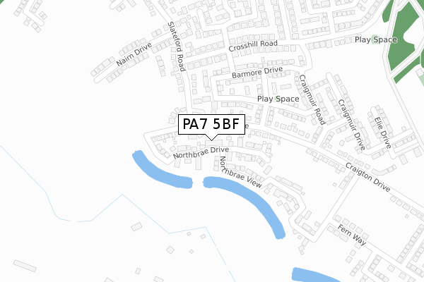 PA7 5BF map - large scale - OS Open Zoomstack (Ordnance Survey)