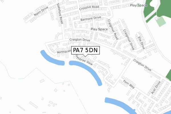 PA7 5DN map - large scale - OS Open Zoomstack (Ordnance Survey)