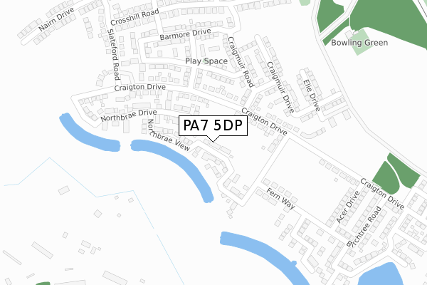 PA7 5DP map - large scale - OS Open Zoomstack (Ordnance Survey)