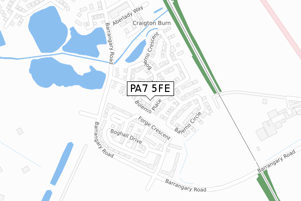 PA7 5FE map - large scale - OS Open Zoomstack (Ordnance Survey)