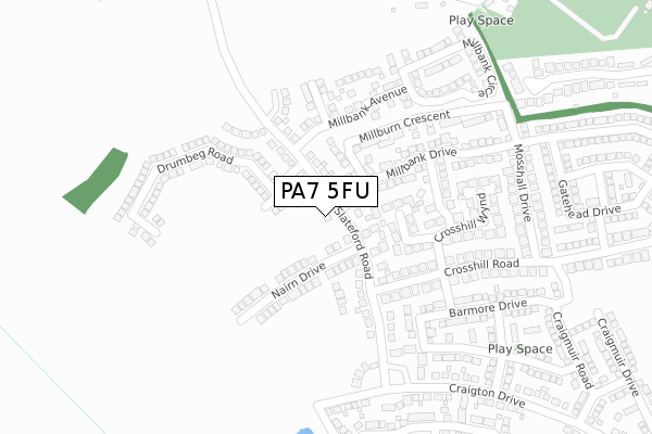 PA7 5FU map - large scale - OS Open Zoomstack (Ordnance Survey)