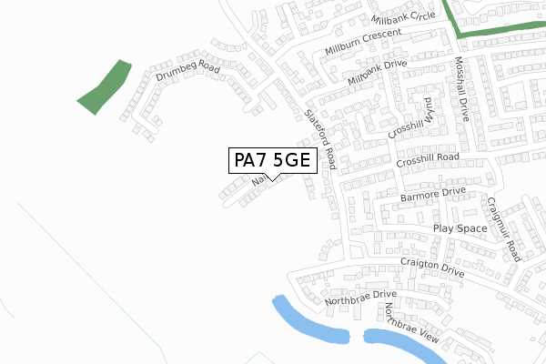 PA7 5GE map - large scale - OS Open Zoomstack (Ordnance Survey)