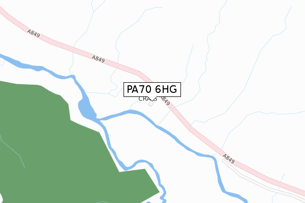PA70 6HG map - large scale - OS Open Zoomstack (Ordnance Survey)