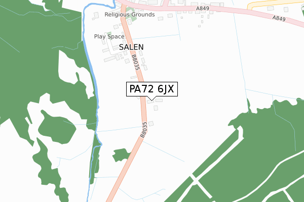 PA72 6JX map - large scale - OS Open Zoomstack (Ordnance Survey) PA72 6JX map - large scale - OS Open Zoomstack (Ordnance Survey)