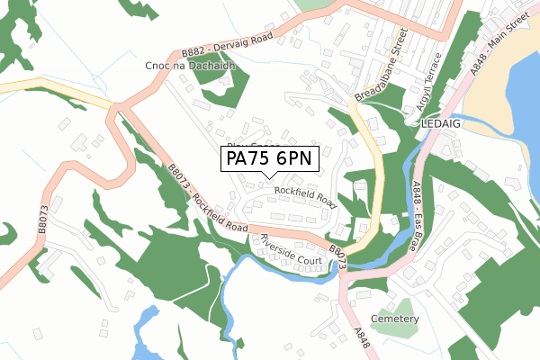 PA75 6PN map - large scale - OS Open Zoomstack (Ordnance Survey)