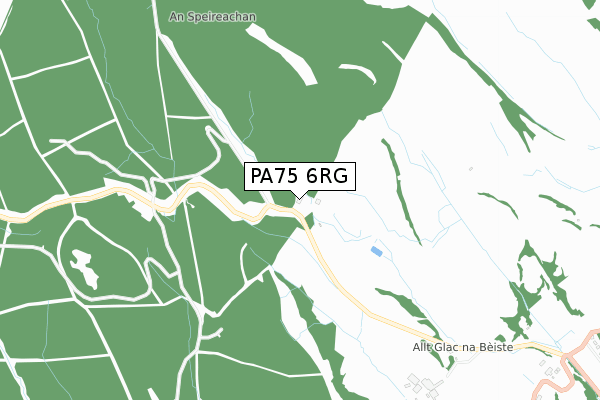 PA75 6RG map - small scale - OS Open Zoomstack (Ordnance Survey)