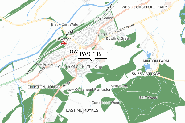 PA9 1BT map - small scale - OS Open Zoomstack (Ordnance Survey)