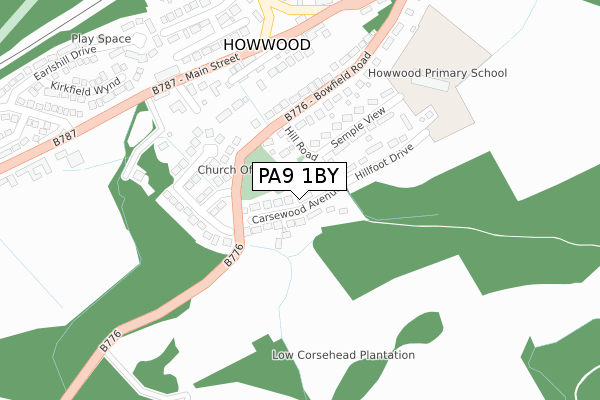 PA9 1BY map - large scale - OS Open Zoomstack (Ordnance Survey)