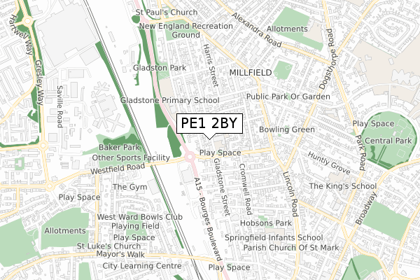 PE1 2BY map - small scale - OS Open Zoomstack (Ordnance Survey) PE1 2BY map - small scale - OS Open Zoomstack (Ordnance Survey)