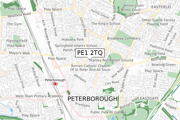 PE1 2TQ map - small scale - OS Open Zoomstack (Ordnance Survey) PE1 2TQ map - small scale - OS Open Zoomstack (Ordnance Survey)