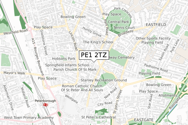 PE1 2TZ map - small scale - OS Open Zoomstack (Ordnance Survey) PE1 2TZ map - small scale - OS Open Zoomstack (Ordnance Survey)