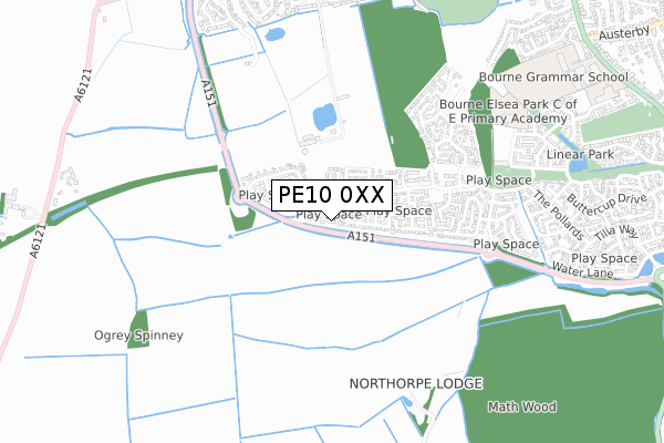 PE10 0XX map - small scale - OS Open Zoomstack (Ordnance Survey) PE10 0XX map - small scale - OS Open Zoomstack (Ordnance Survey)