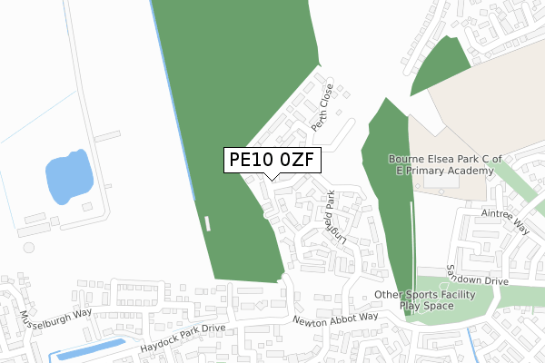 PE10 0ZF map - large scale - OS Open Zoomstack (Ordnance Survey)