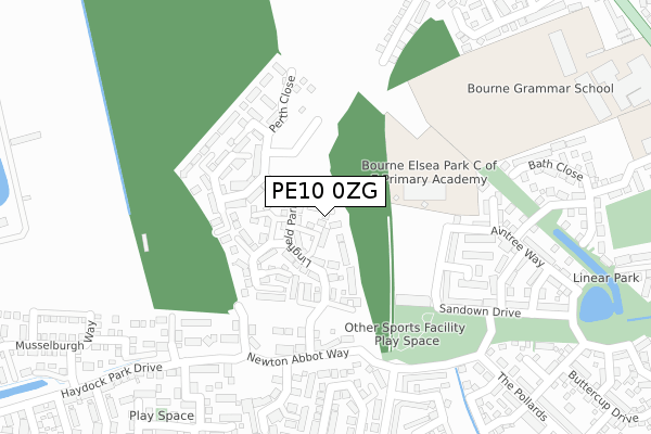 PE10 0ZG map - large scale - OS Open Zoomstack (Ordnance Survey)