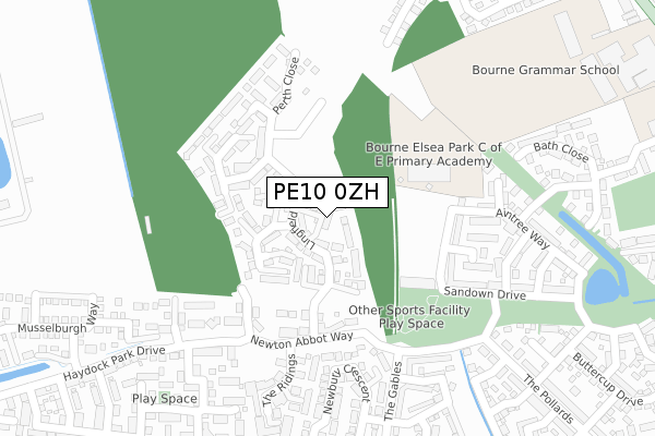 PE10 0ZH map - large scale - OS Open Zoomstack (Ordnance Survey)