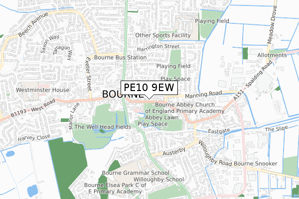 PE10 9EW map - small scale - OS Open Zoomstack (Ordnance Survey) PE10 9EW map - small scale - OS Open Zoomstack (Ordnance Survey)