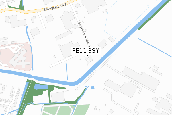 PE11 3SY map - large scale - OS Open Zoomstack (Ordnance Survey)