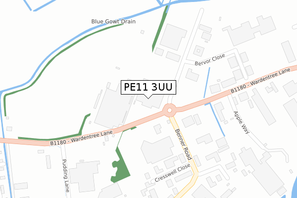 PE11 3UU map - large scale - OS Open Zoomstack (Ordnance Survey)