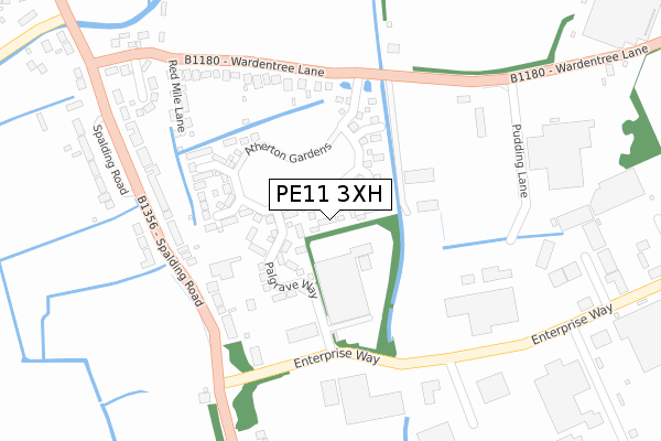 PE11 3XH map - large scale - OS Open Zoomstack (Ordnance Survey)