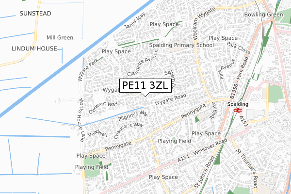 PE11 3ZL map - small scale - OS Open Zoomstack (Ordnance Survey) PE11 3ZL map - small scale - OS Open Zoomstack (Ordnance Survey)