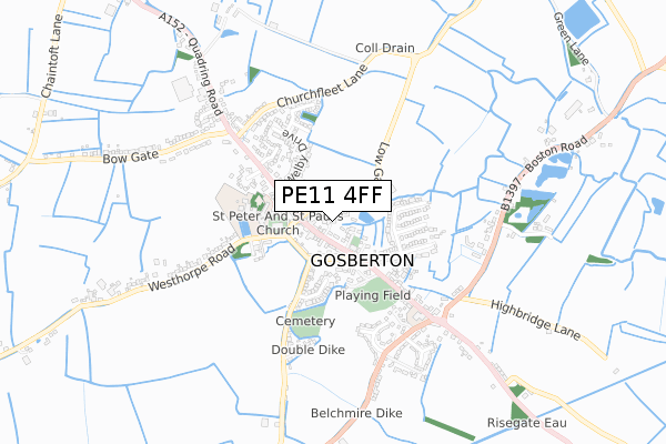 PE11 4FF map - small scale - OS Open Zoomstack (Ordnance Survey) PE11 4FF map - small scale - OS Open Zoomstack (Ordnance Survey)