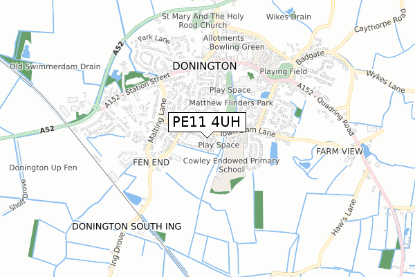 PE11 4UH map - small scale - OS Open Zoomstack (Ordnance Survey) PE11 4UH map - small scale - OS Open Zoomstack (Ordnance Survey)