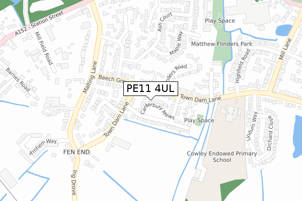 PE11 4UL map - large scale - OS Open Zoomstack (Ordnance Survey)