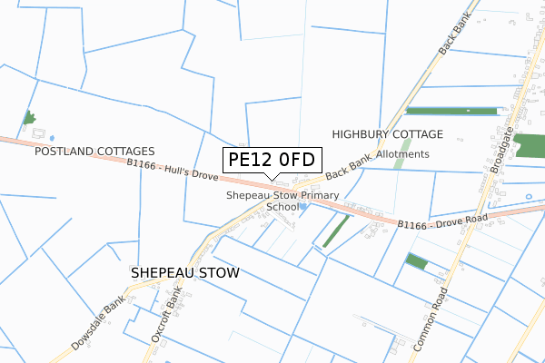 PE12 0FD map - small scale - OS Open Zoomstack (Ordnance Survey) PE12 0FD map - small scale - OS Open Zoomstack (Ordnance Survey)