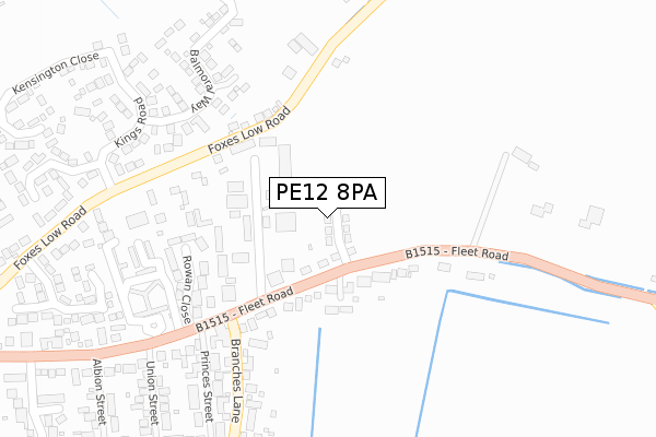 PE12 8PA map - large scale - OS Open Zoomstack (Ordnance Survey)