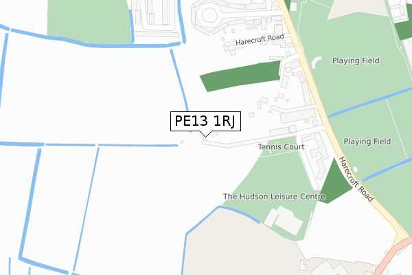 PE13 1RJ map - large scale - OS Open Zoomstack (Ordnance Survey)