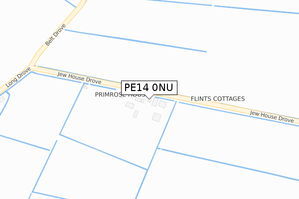 PE14 0NU map - large scale - OS Open Zoomstack (Ordnance Survey)